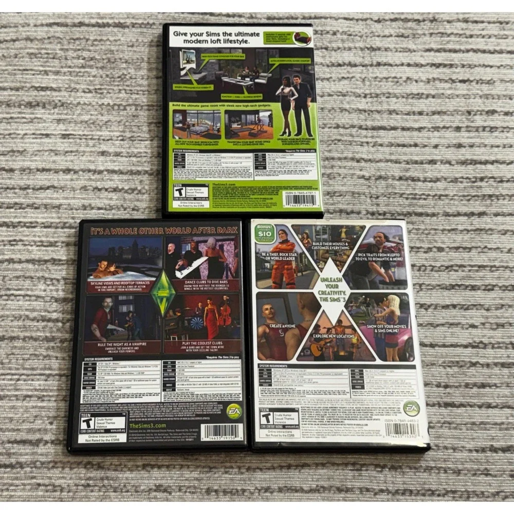 The Sims 3 PC Mac Bundle Base Game Late Night Expansion High-End Loft Stuff Pack